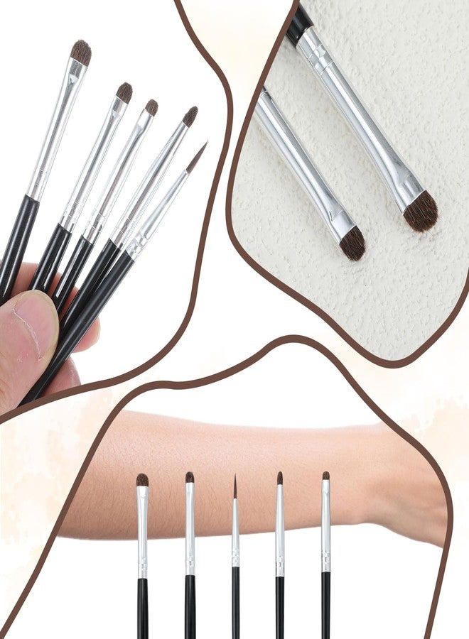 Bremorou 5 Pcs Mini Eyeshadow Brush Tiny Makeup Brush Mini Smudge Brush for Eyeliner Eyeshadow Brushes Eyeliner Brushes for Powder Gel Cream Liquid Concealer Eyeliners Blending Corner Highlighter Black Women - Image 5